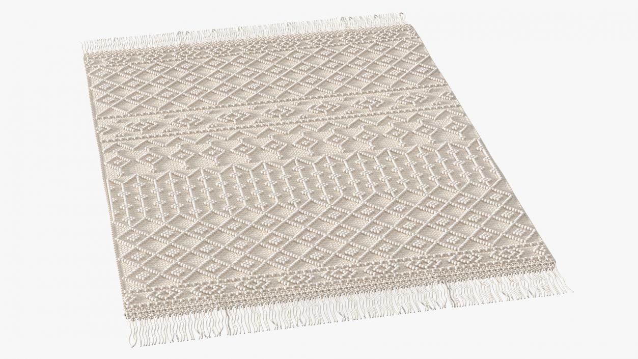 Modern Wool Rug White(1) 3D model