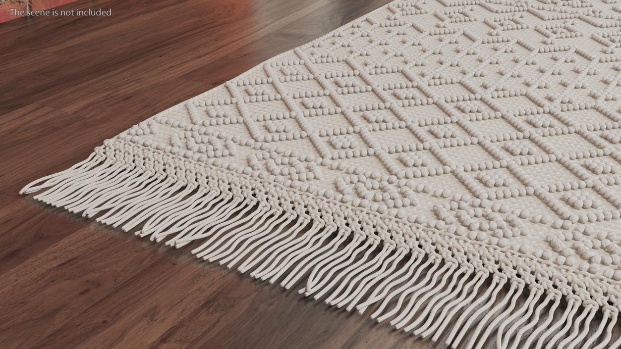 Modern Wool Rug White(1) 3D model