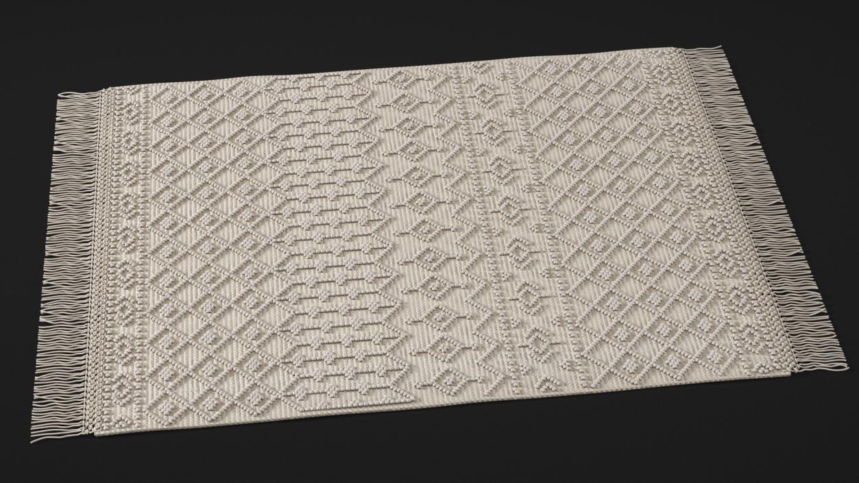 Modern Wool Rug White(1) 3D model