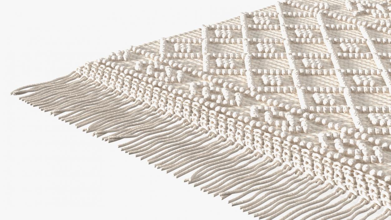 Modern Wool Rug White(1) 3D model