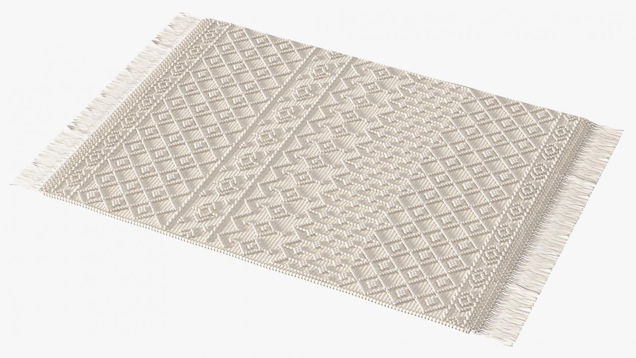 Modern Wool Rug White(1) 3D model