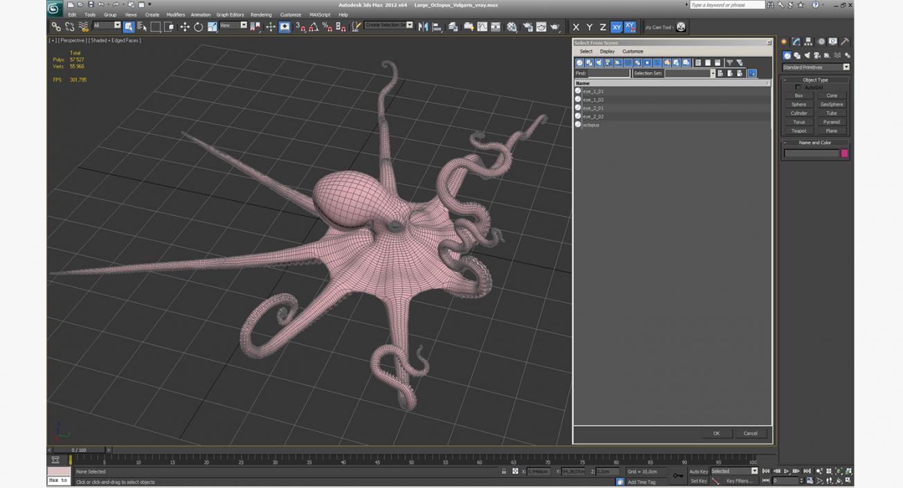 Large Octopus Vulgaris 3D