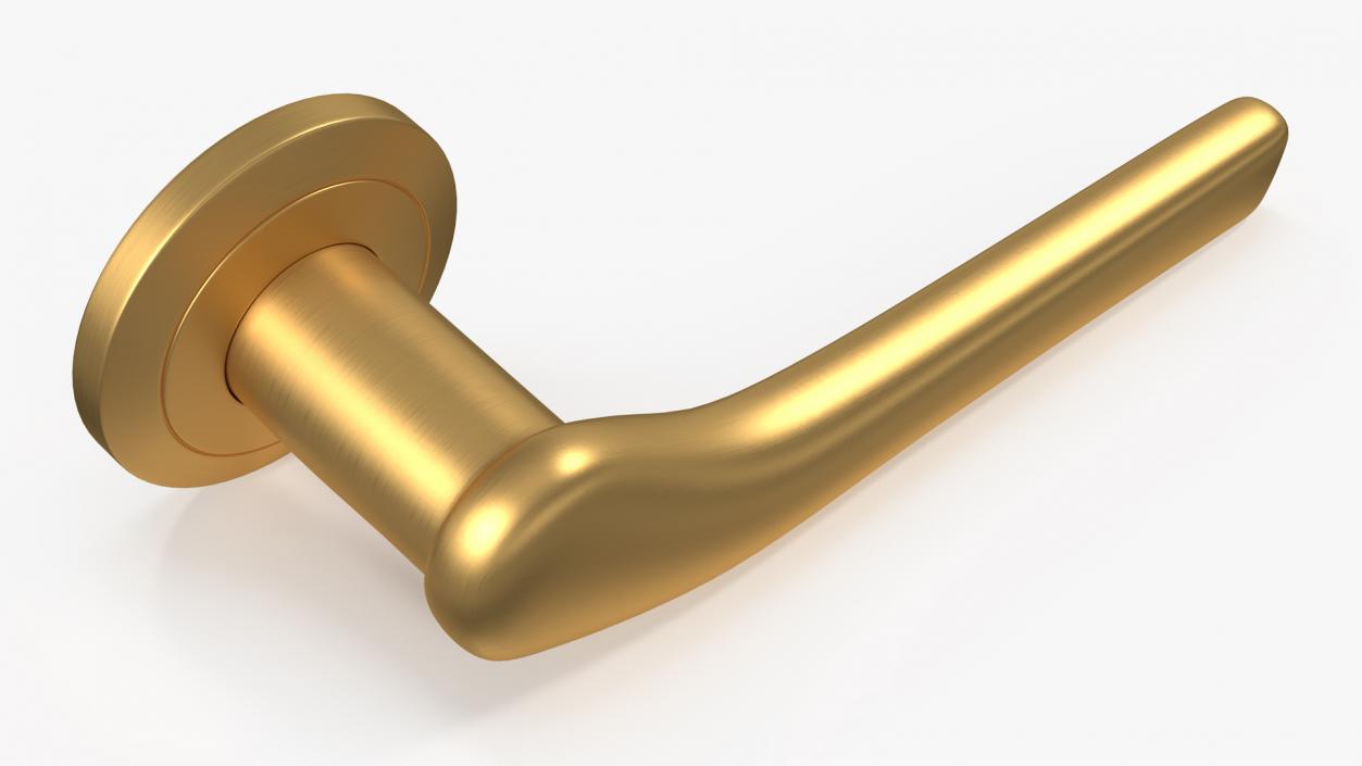 Gold Door Handles Curved 3D model