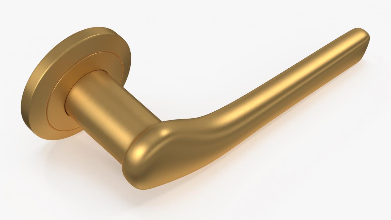 Gold Door Handles Curved 3D model