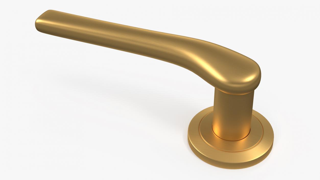 Gold Door Handles Curved 3D model