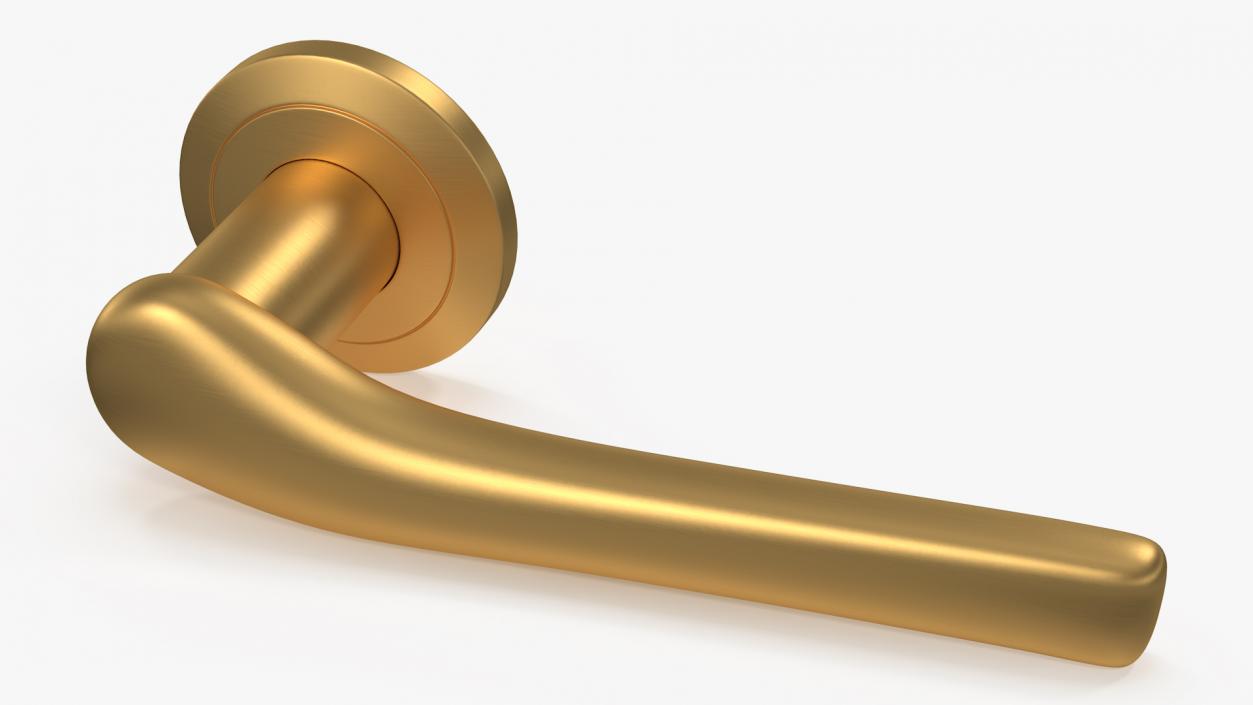 Gold Door Handles Curved 3D model