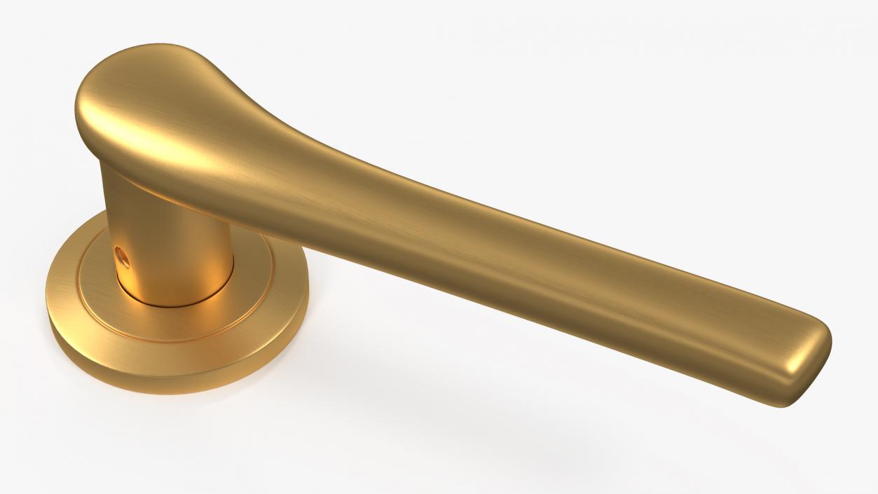 Gold Door Handles Curved 3D model