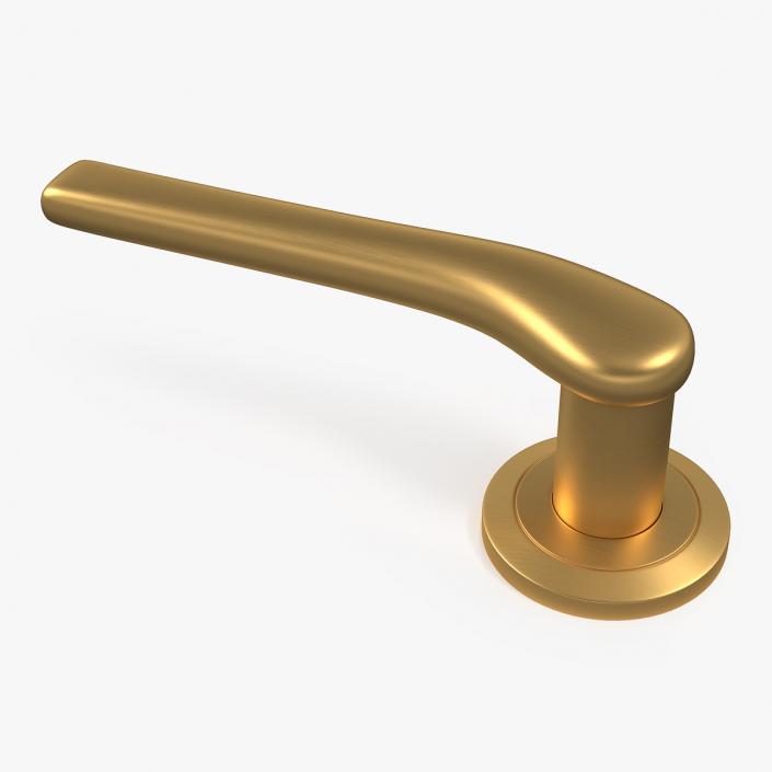 Gold Door Handles Curved 3D model