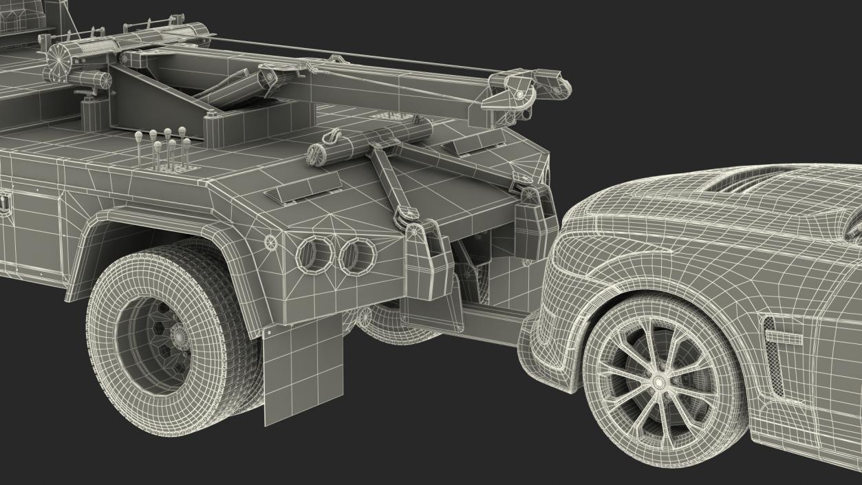 3D Car Tow Truck with Transportable Car