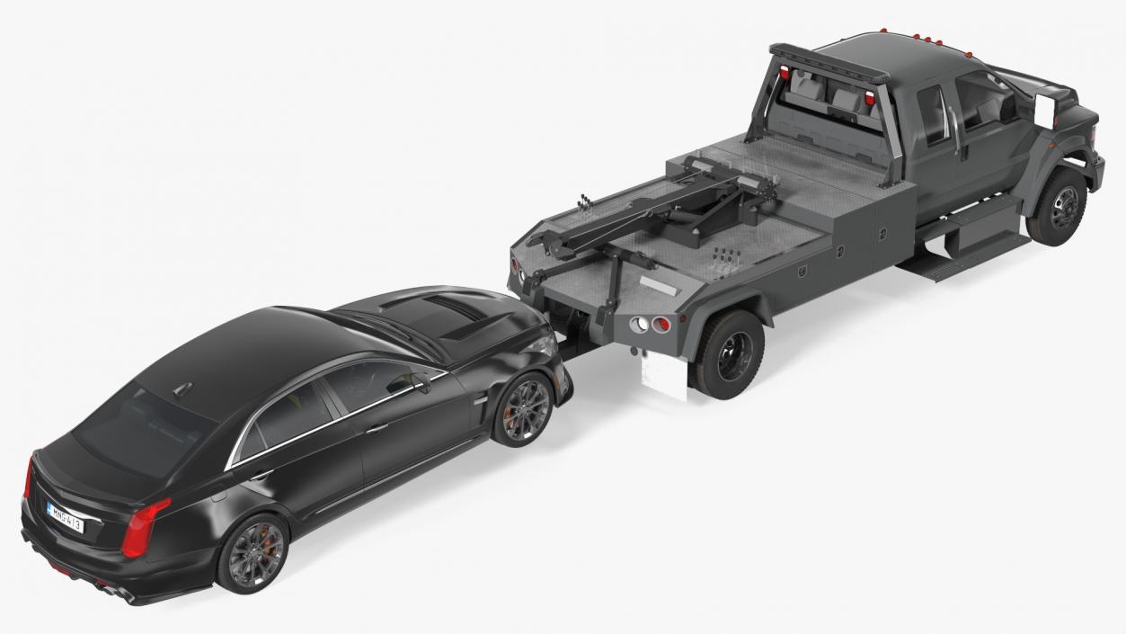 3D Car Tow Truck with Transportable Car