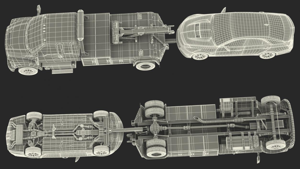 3D Car Tow Truck with Transportable Car