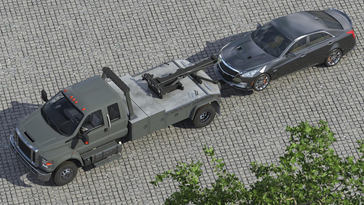 3D Car Tow Truck with Transportable Car