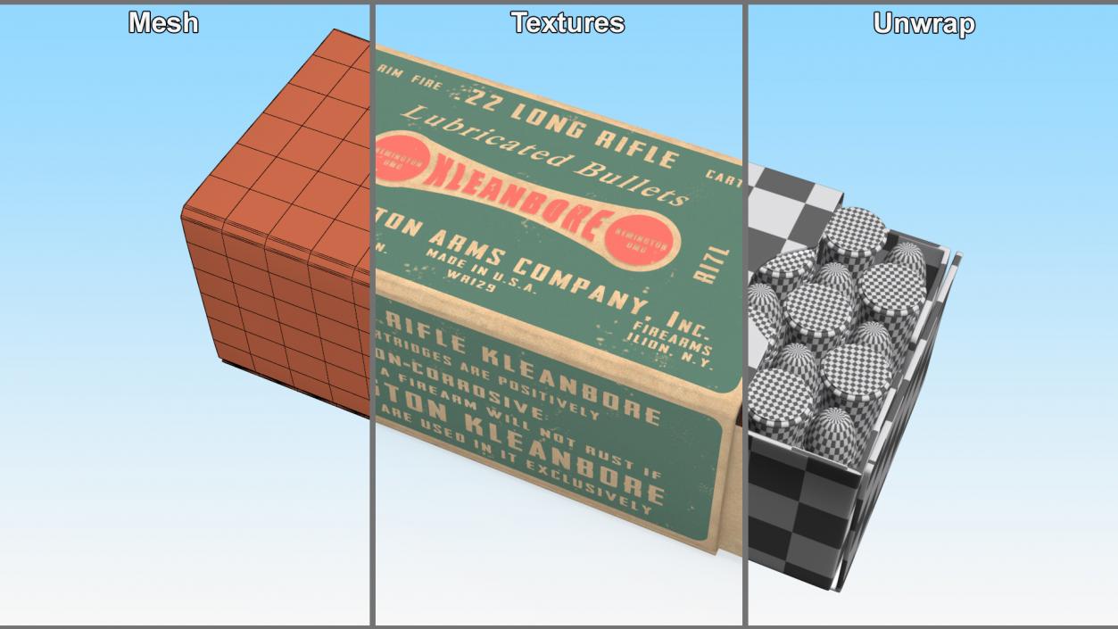 3D Remington 22 Long Rifle Ammunition Box model