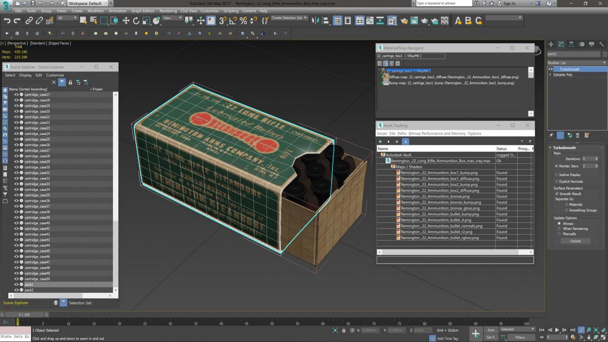 3D Remington 22 Long Rifle Ammunition Box model