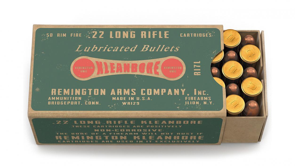 3D Remington 22 Long Rifle Ammunition Box model