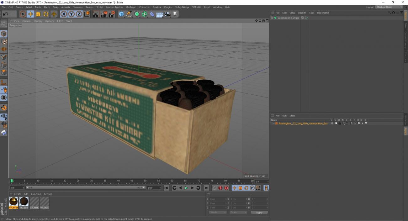 3D Remington 22 Long Rifle Ammunition Box model