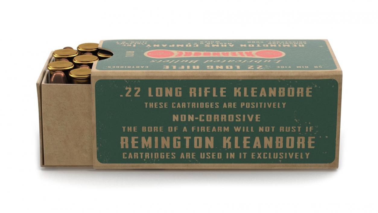 3D Remington 22 Long Rifle Ammunition Box model