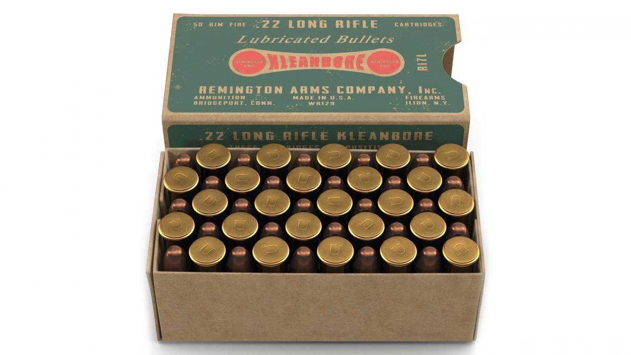 3D Remington 22 Long Rifle Ammunition Box model