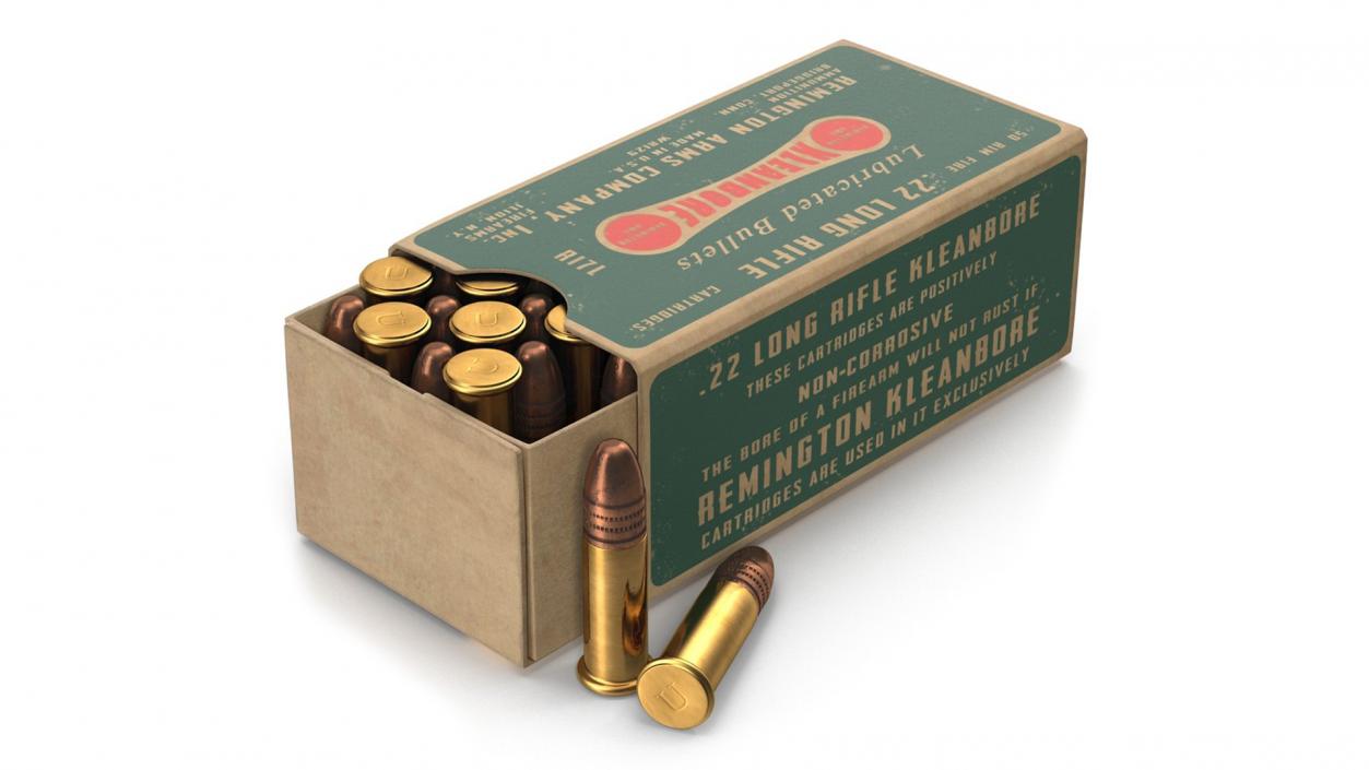 3D Remington 22 Long Rifle Ammunition Box model