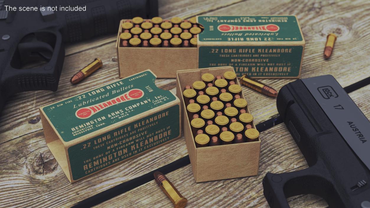 3D Remington 22 Long Rifle Ammunition Box model