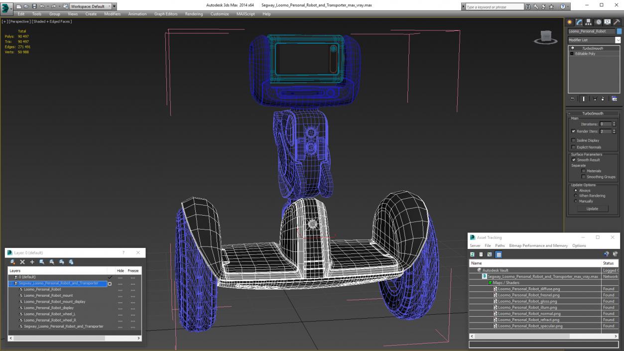 3D Segway Loomo Personal Robot and Transporter model