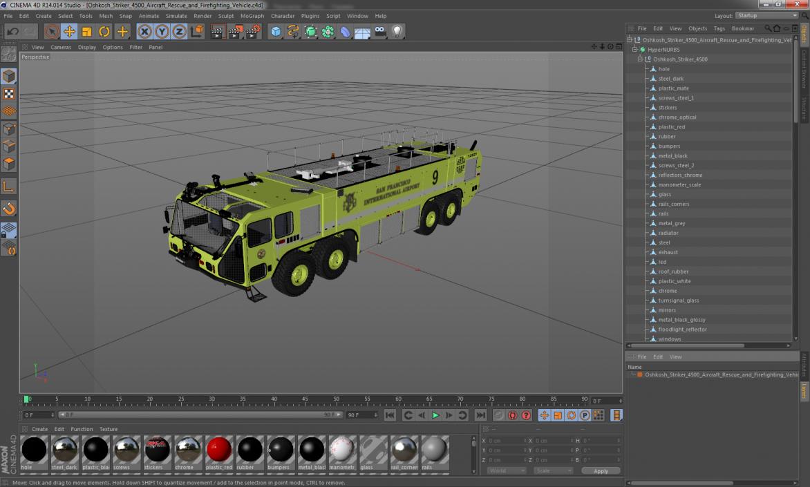 3D Oshkosh Striker 4500 Aircraft Rescue and Firefighting Vehicle