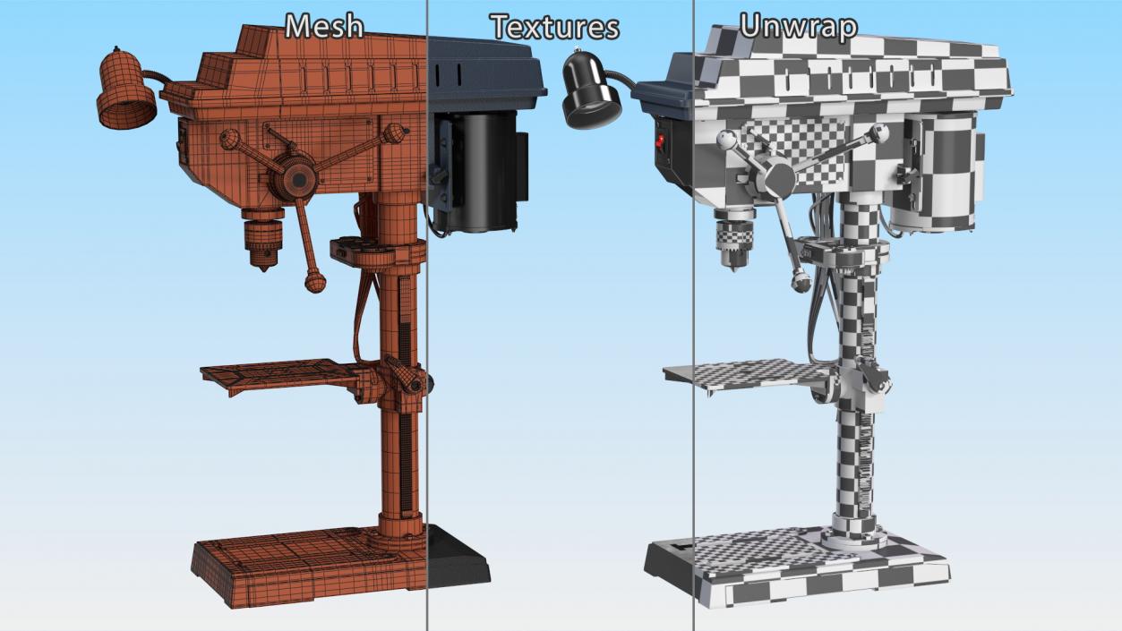 3D Bench Mount Drill Press model