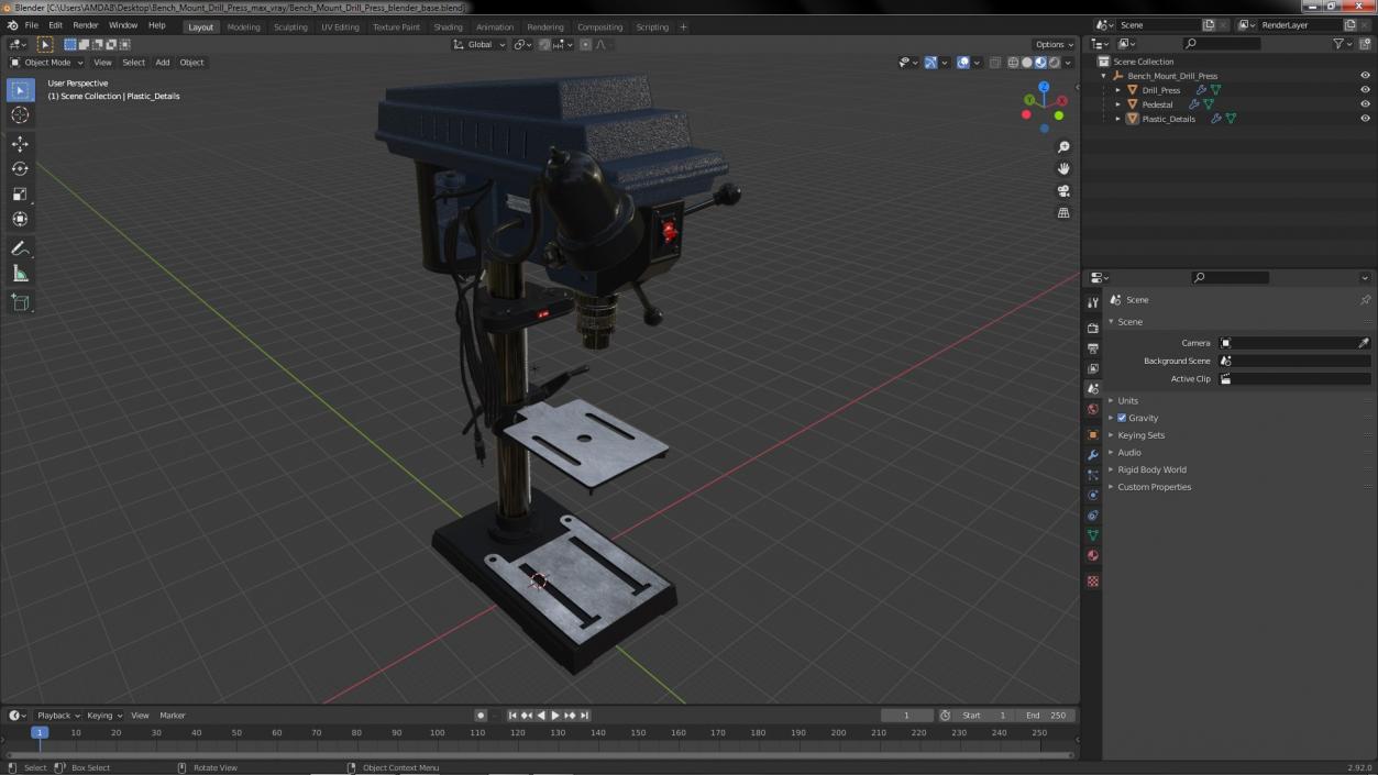 3D Bench Mount Drill Press model