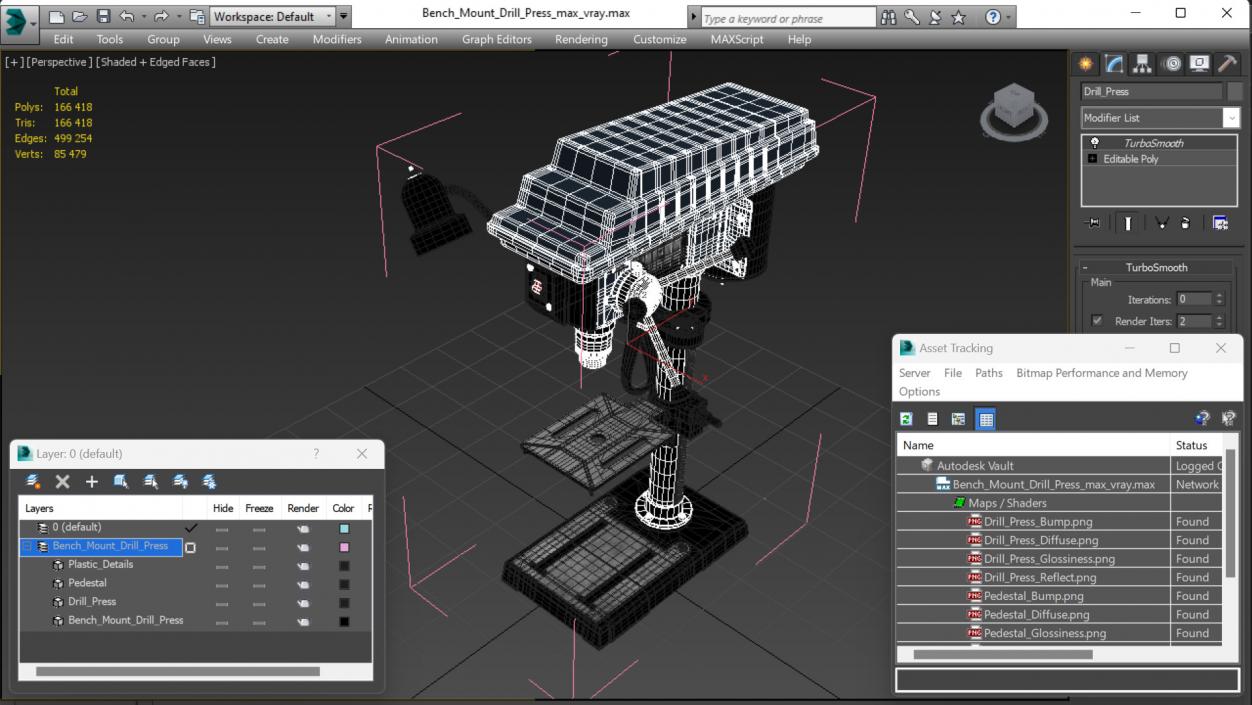 3D Bench Mount Drill Press model