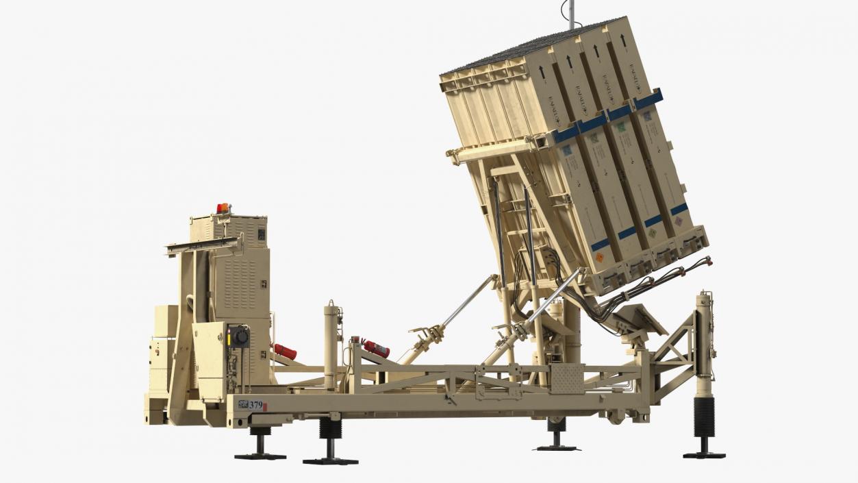 Iron Dome Mobile Air Defense System Rigged 3D