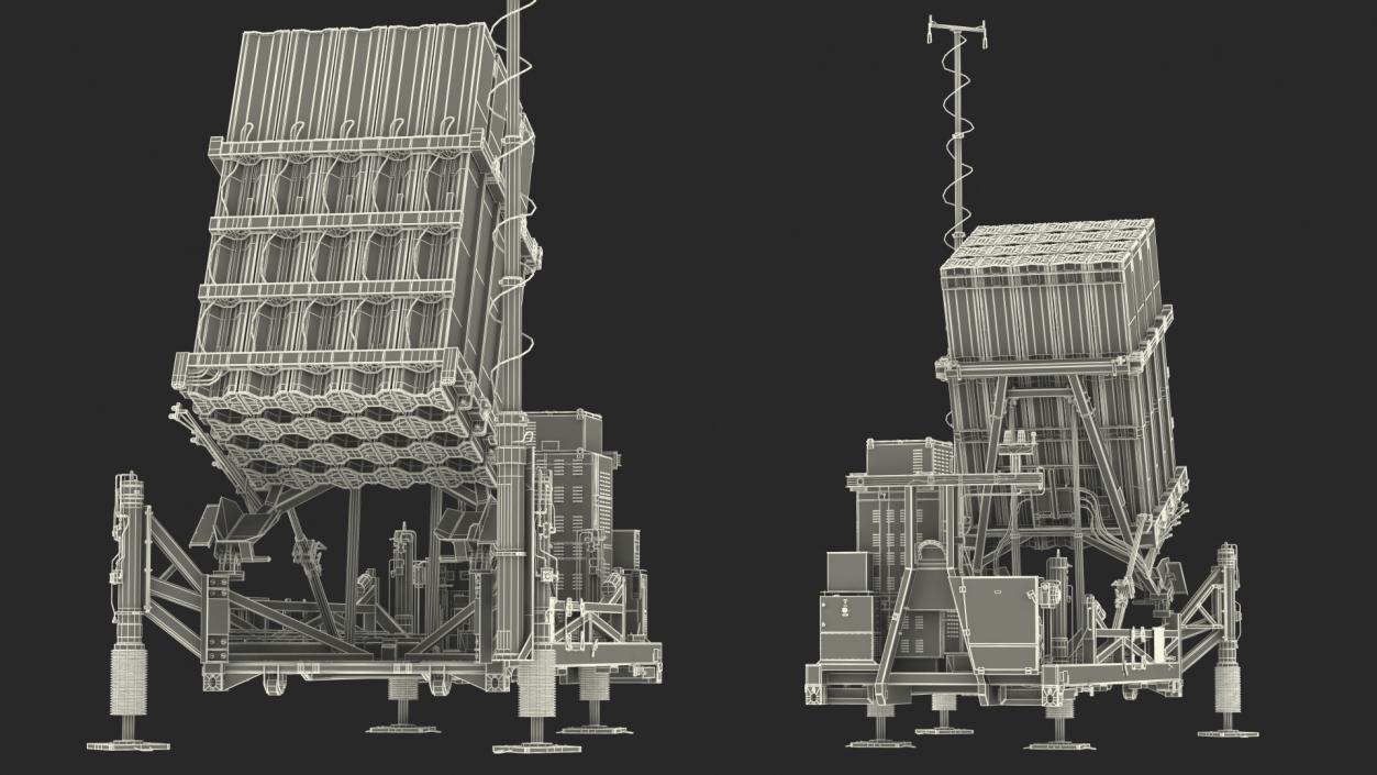 Iron Dome Mobile Air Defense System Rigged 3D