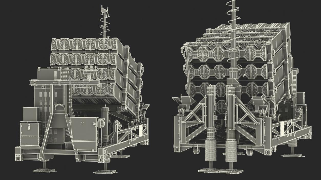 Iron Dome Mobile Air Defense System Rigged 3D