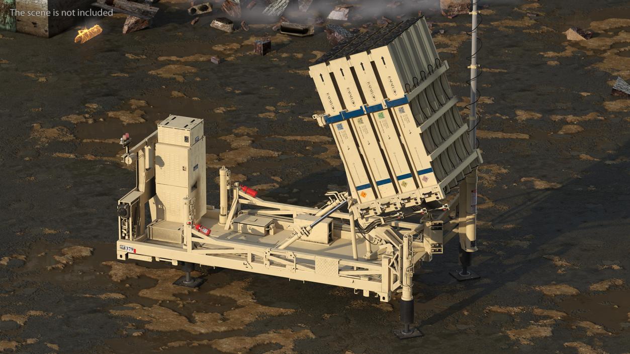 Iron Dome Mobile Air Defense System Rigged 3D