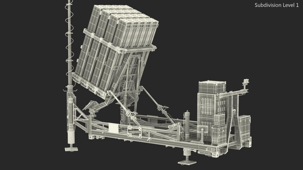 Iron Dome Mobile Air Defense System Rigged 3D