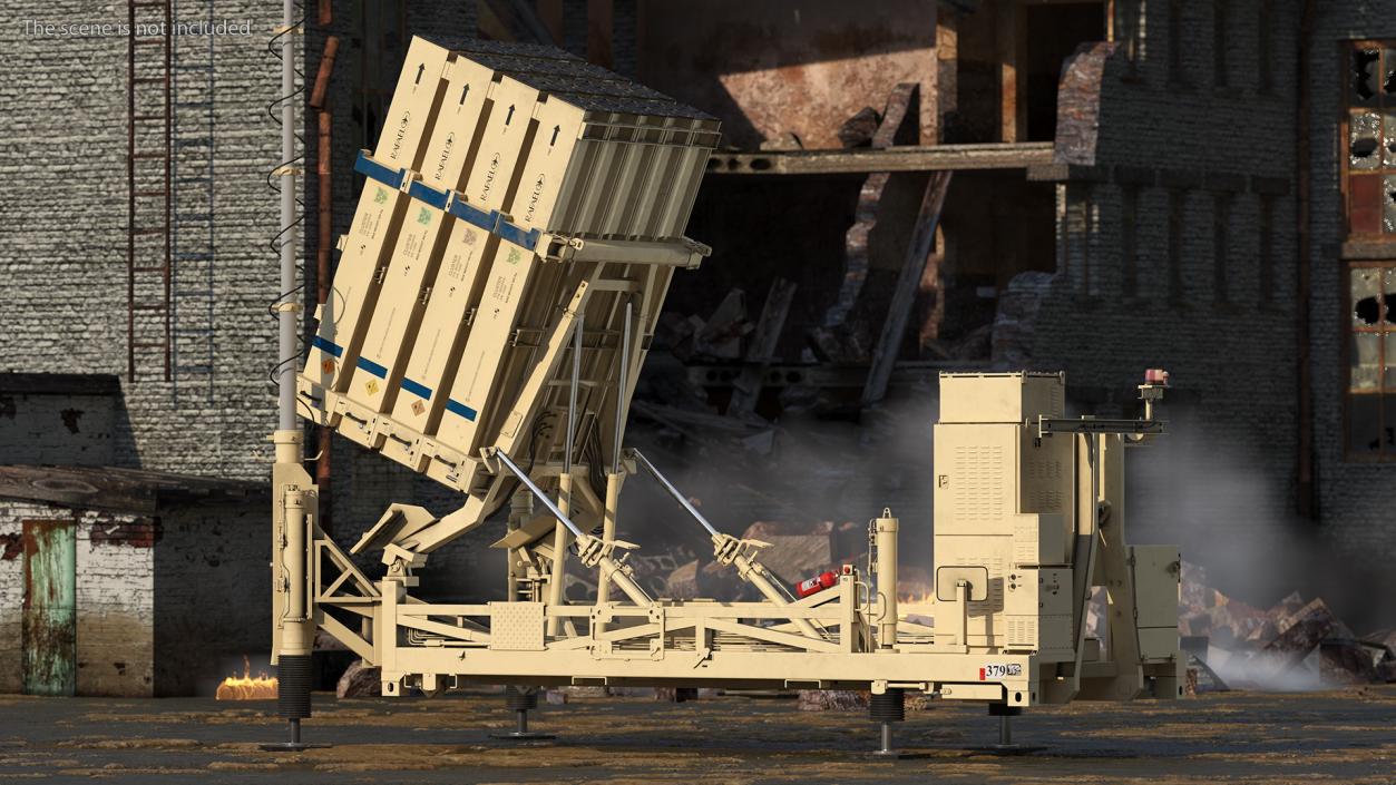 Iron Dome Mobile Air Defense System Rigged 3D