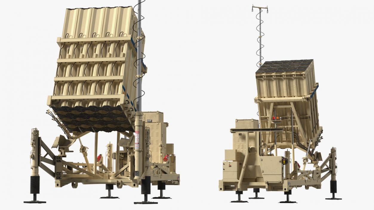 Iron Dome Mobile Air Defense System Rigged 3D