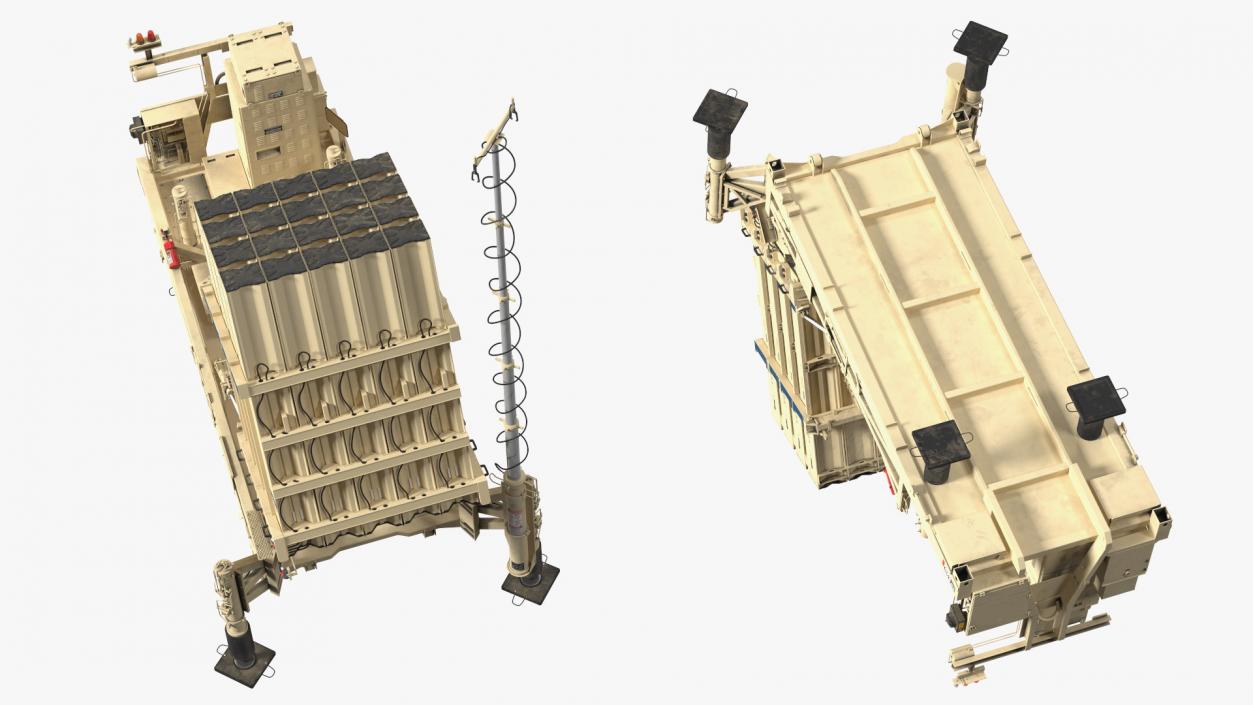 Iron Dome Mobile Air Defense System Rigged 3D