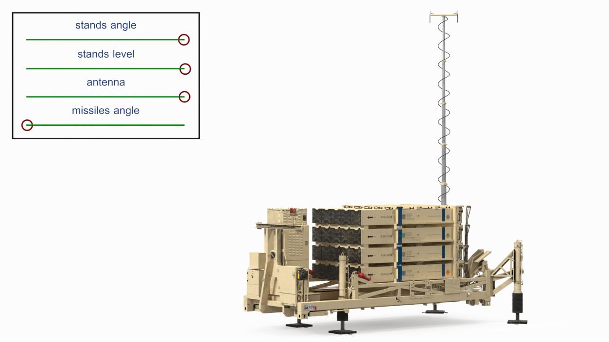 Iron Dome Mobile Air Defense System Rigged 3D