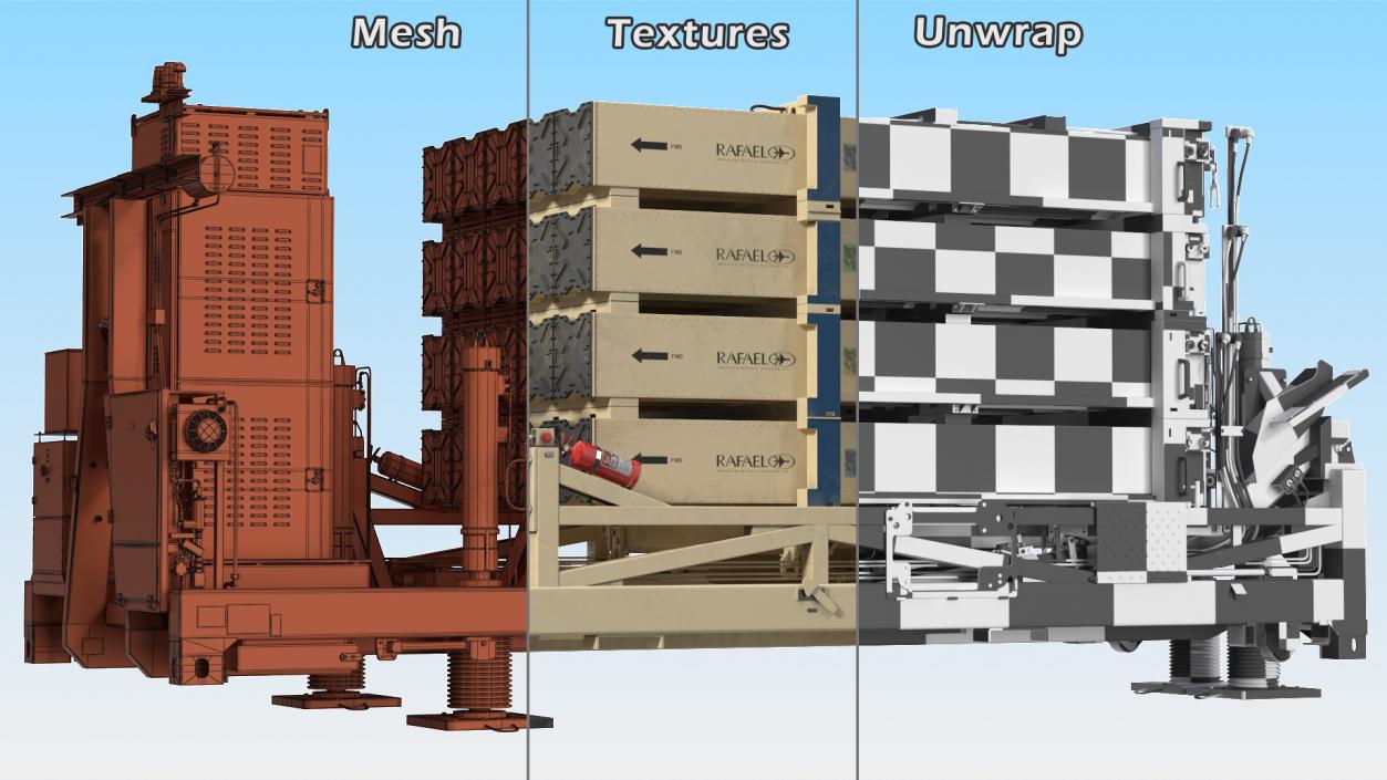 Iron Dome Mobile Air Defense System Rigged 3D