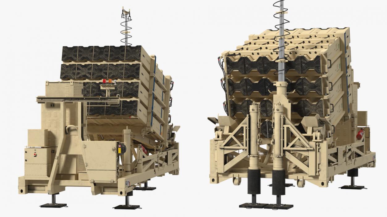 Iron Dome Mobile Air Defense System Rigged 3D