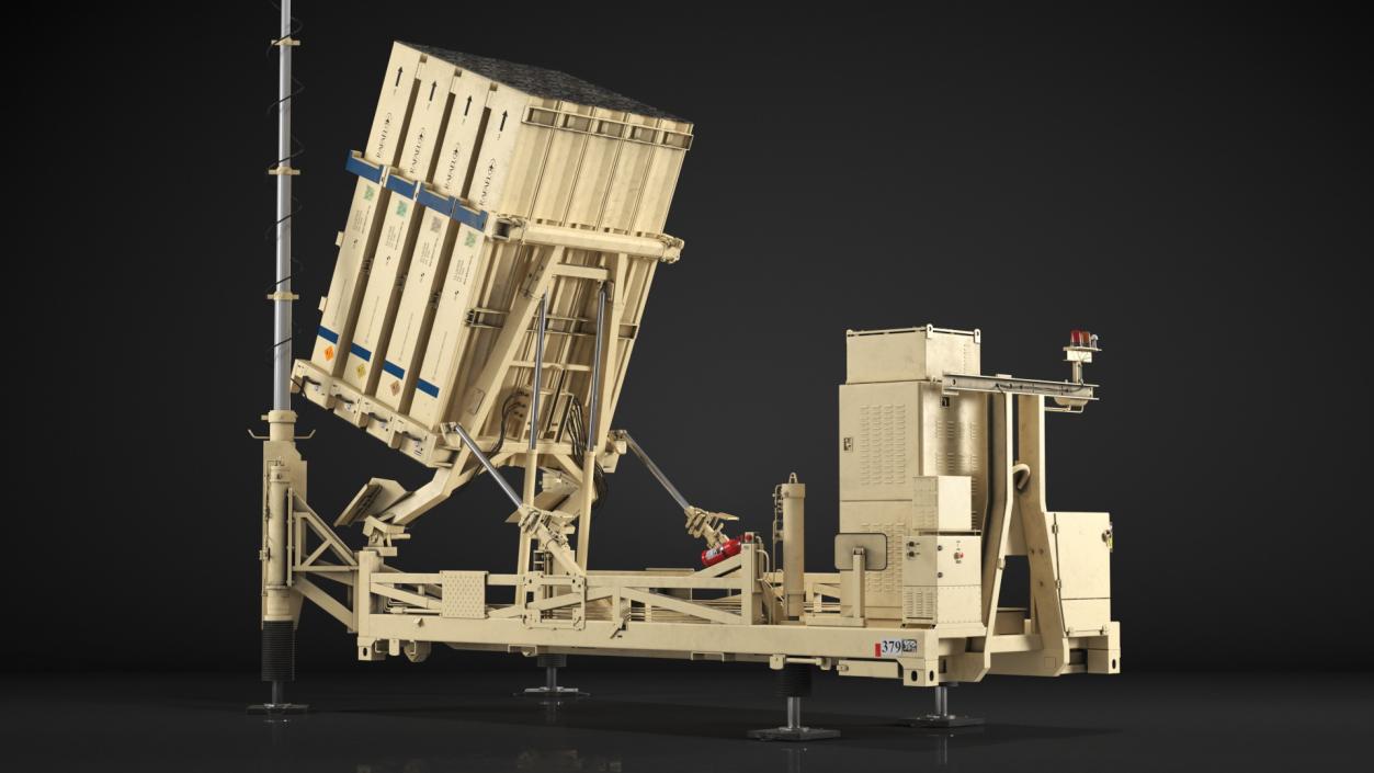 Iron Dome Mobile Air Defense System Rigged 3D