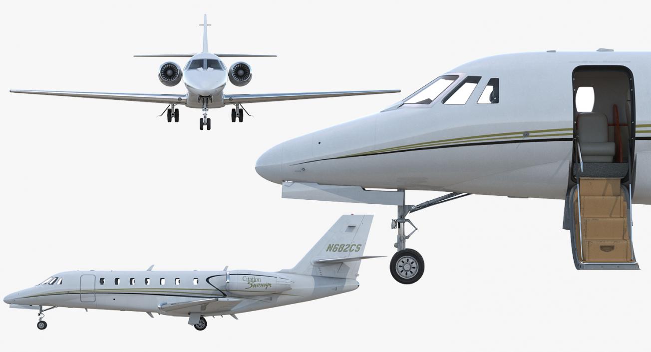 Business Jet Cessna Model 680 Sovereign 3D model