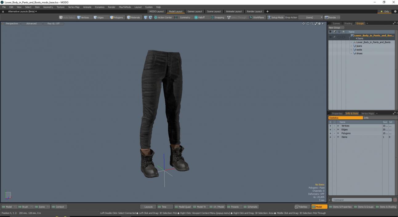 3D Lower Body in Pants and Boots 2