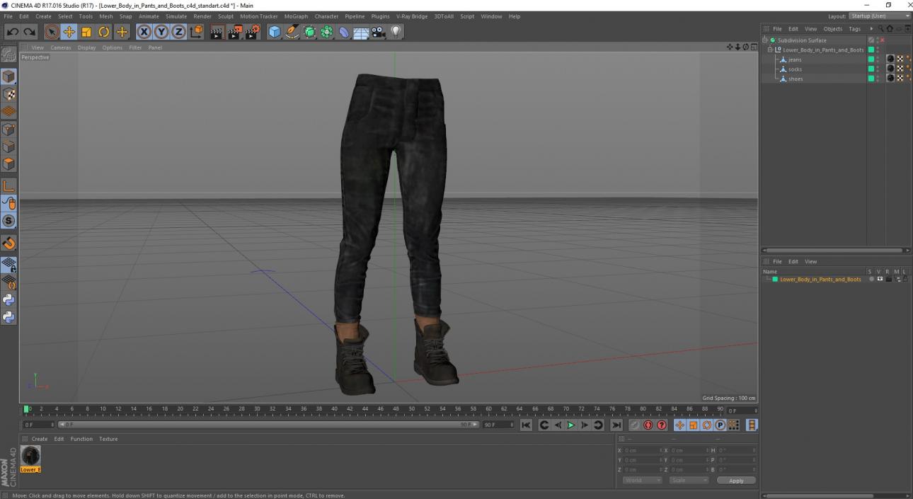 3D Lower Body in Pants and Boots 2