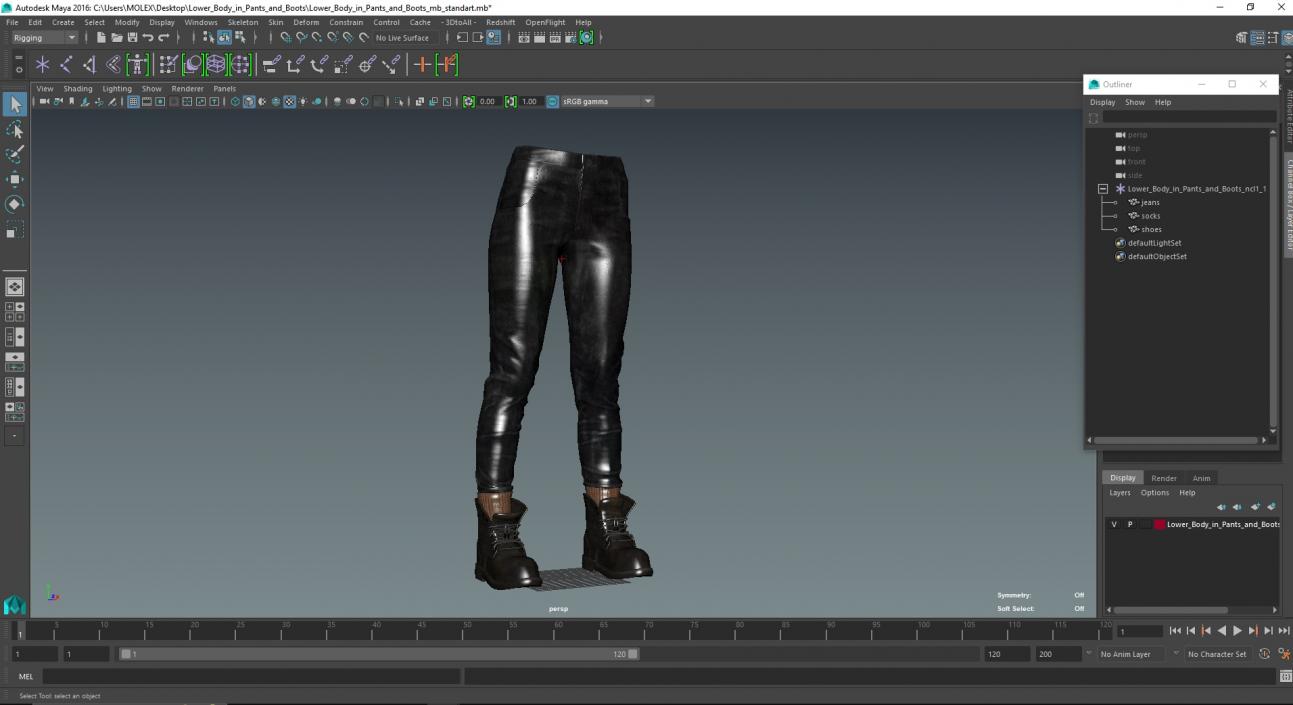 3D Lower Body in Pants and Boots 2