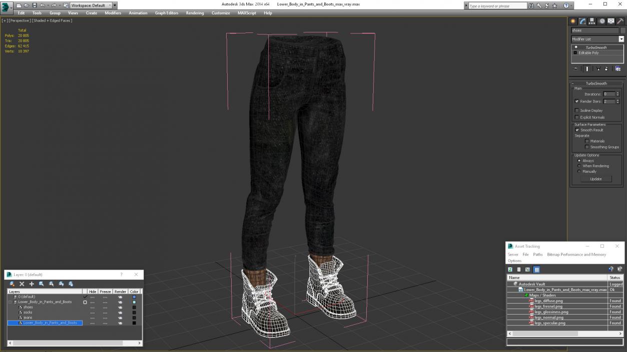 3D Lower Body in Pants and Boots 2