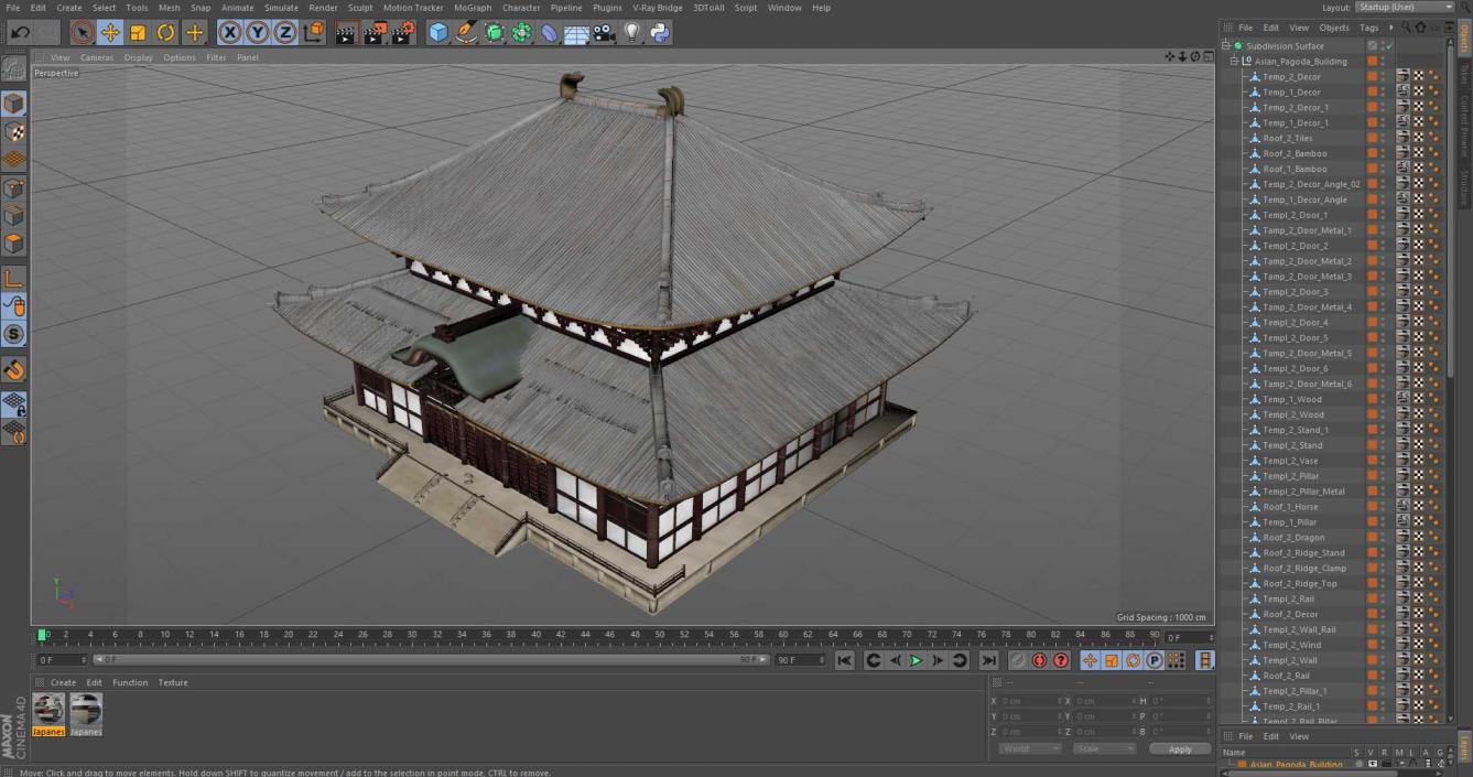 3D Asian Pagoda Building