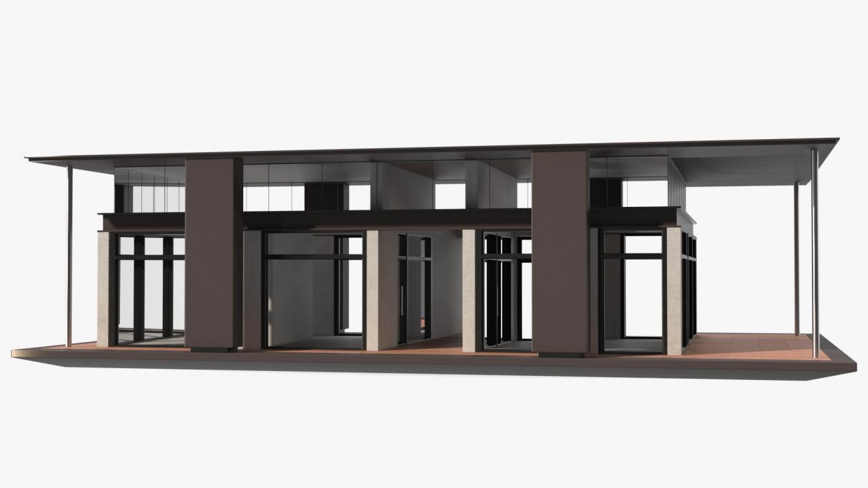 3D model Modern House with Panoramic Windows