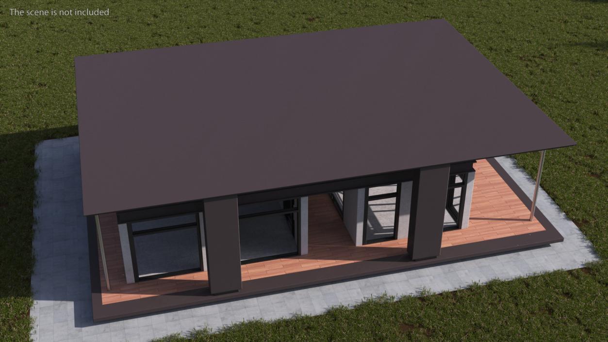 3D model Modern House with Panoramic Windows