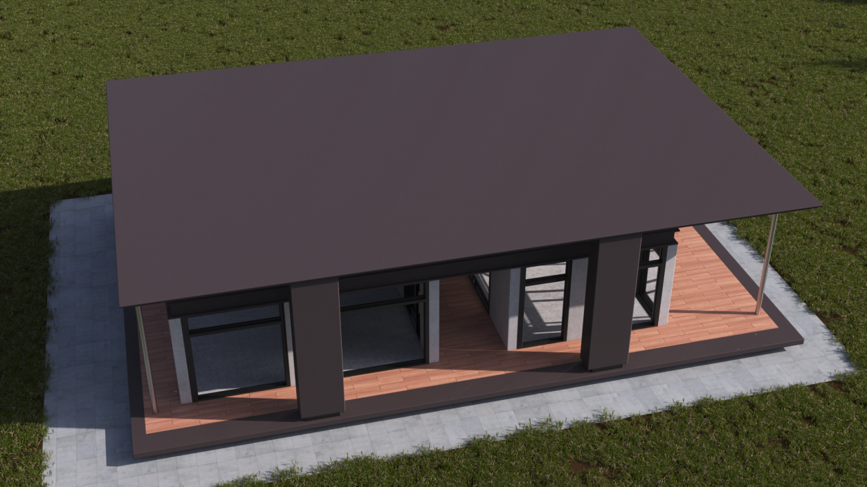 3D model Modern House with Panoramic Windows